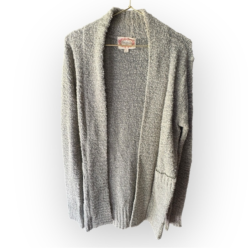 Ambiance Heather Gray Open-Front Cardigan